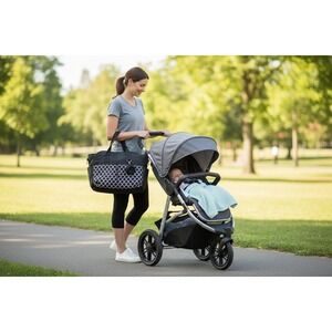 Black Quatrefoil Diaper Bag Tote Multi-Pocket Travel Baby Bag Organizer